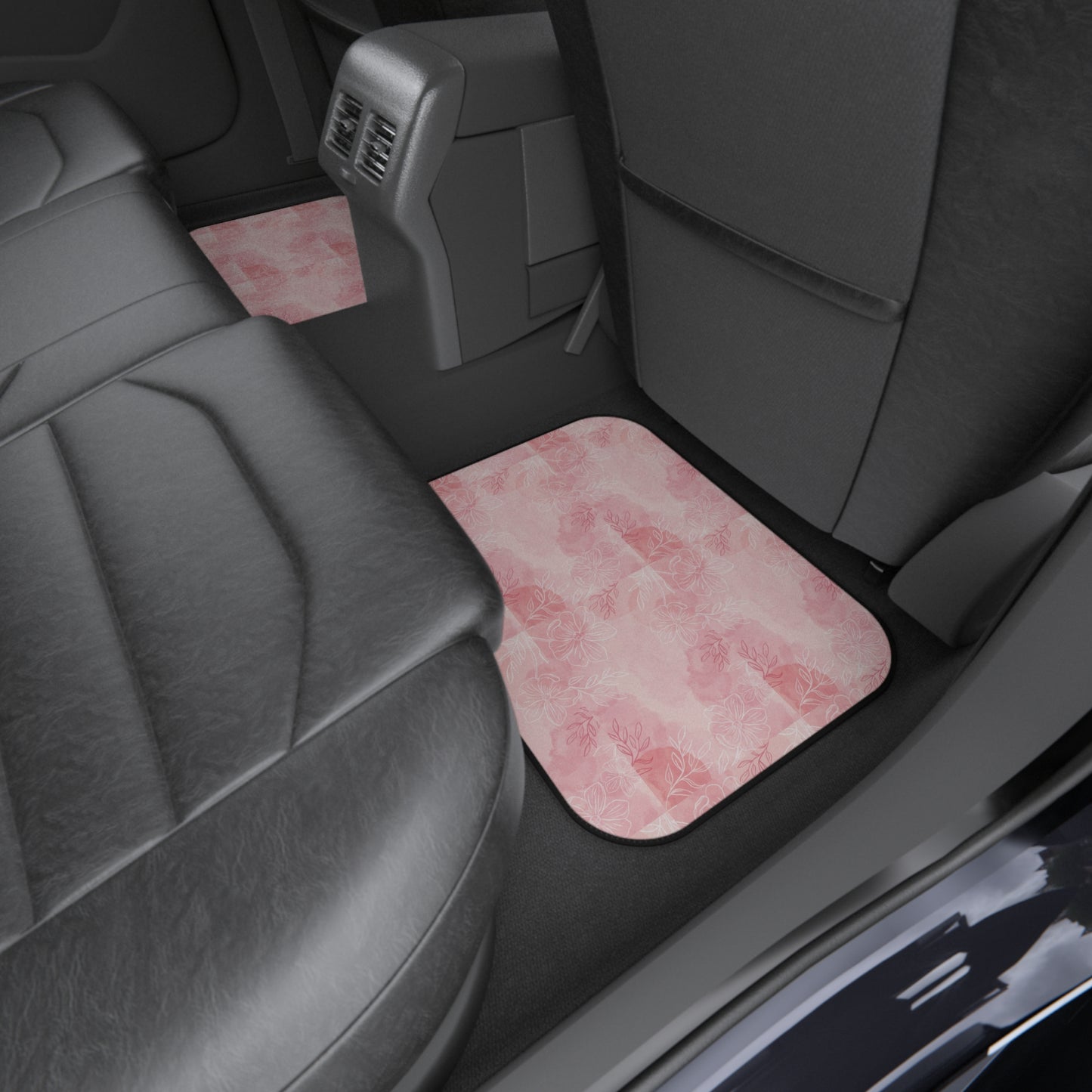 Pretty in Pink Elegant Floral Car Mats Set of 4 - Pink Rose Design
