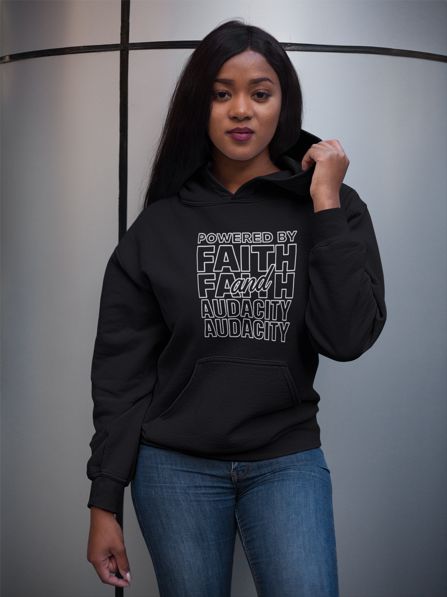 "Powered by Faith and Audacity" Hoodie