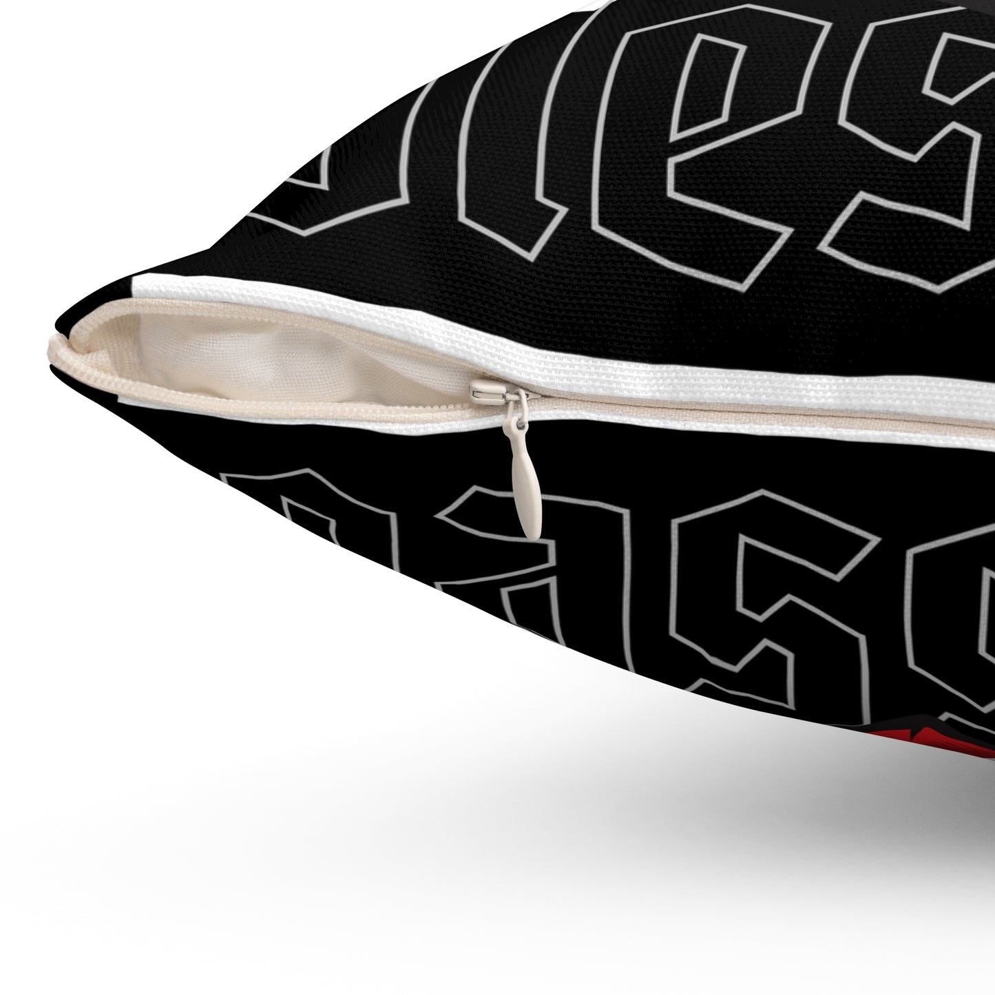 Blessed Rose Decorative Pillow - Red and Black Floral Home Accent