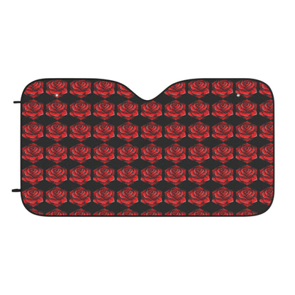 Elegant Red Rose Car Sun Shades - Stylish UV Protection for Your Vehicle