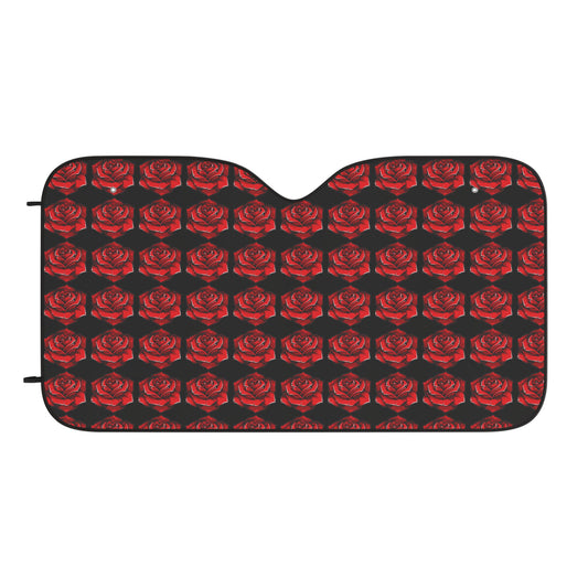 Elegant Red Rose Car Sun Shades - Stylish UV Protection for Your Vehicle