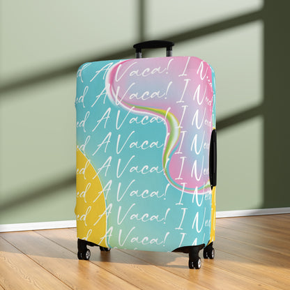 Colorful Vacation Luggage Cover - Fun Travel Accessory with ‘I Need A Vacay’ Design