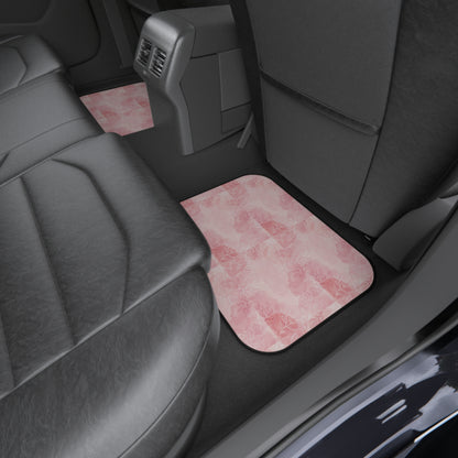 Pretty in Pink Elegant Floral Car Mats Set of 4 - Pink Rose Design