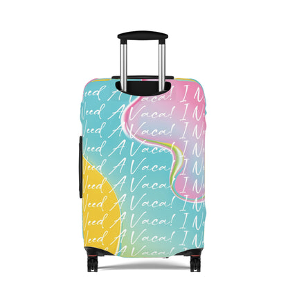 Colorful Vacation Luggage Cover - Fun Travel Accessory with ‘I Need A Vacay’ Design