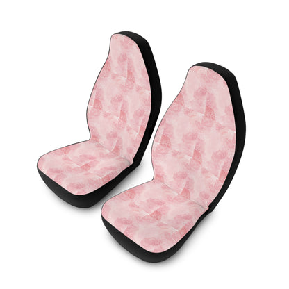 Pretty in Pink Floral Polyester Car Seat Covers - Pink Rose Design for Chic Auto Decor