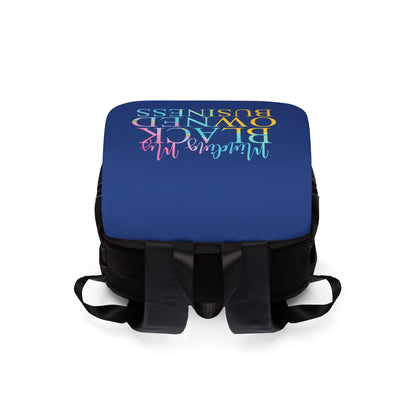 Minding My Black Owned Business Unisex Backpack (Multi and Black)