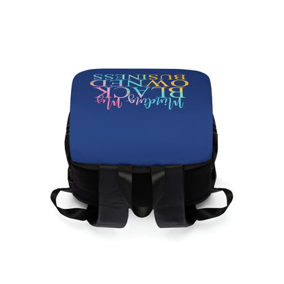 Minding My Black Owned Business Unisex Backpack (Multi and Black)