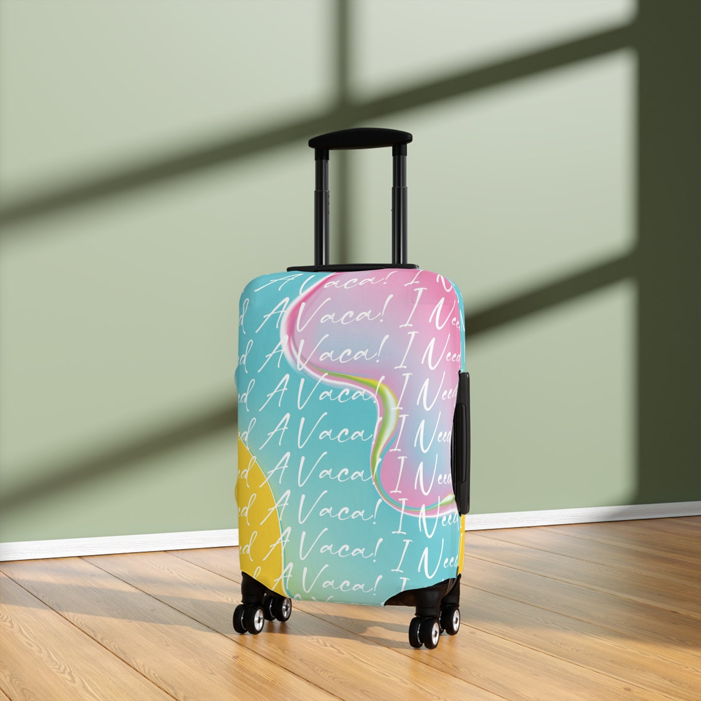 Colorful Vacation Luggage Cover - Fun Travel Accessory with ‘I Need A Vacay’ Design