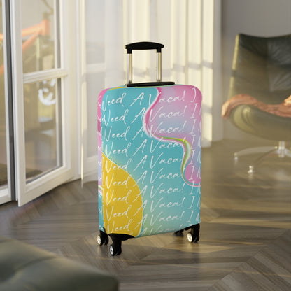 Colorful Vacation Luggage Cover - Fun Travel Accessory with ‘I Need A Vacay’ Design