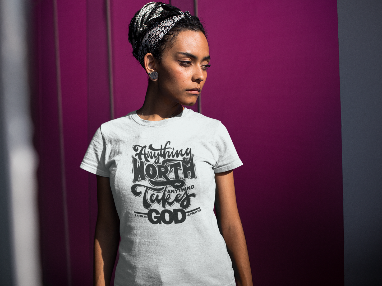 Faith-Inspired Unisex Jersey Tee: 'Anything Worth Anything Takes Faith in God & Prayer'