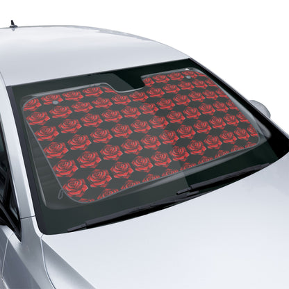 Elegant Red Rose Car Sun Shades - Stylish UV Protection for Your Vehicle