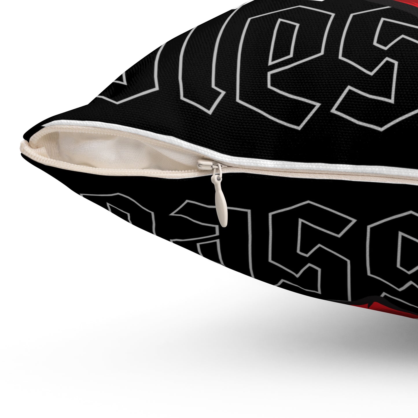 Blessed Rose Decorative Pillow - Red and Black Floral Home Accent