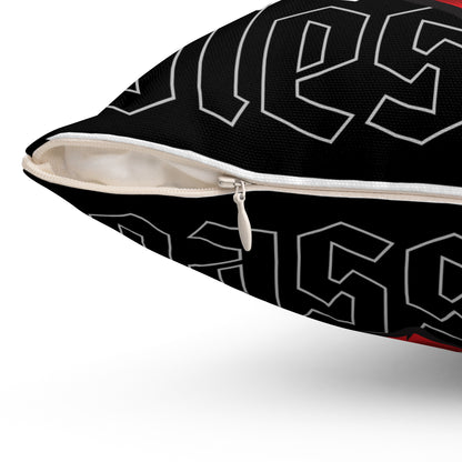 Blessed Rose Decorative Pillow - Red and Black Floral Home Accent