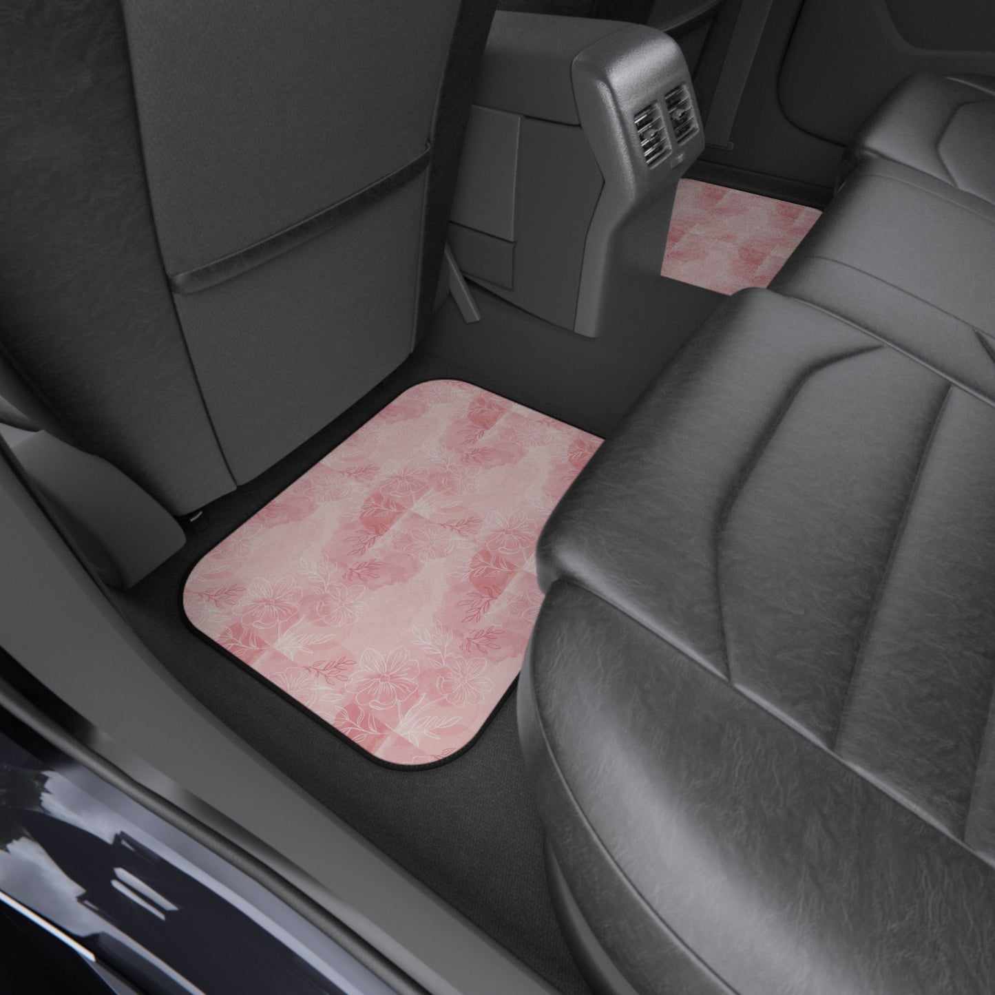 Pretty in Pink Elegant Floral Car Mats Set of 4 - Pink Rose Design
