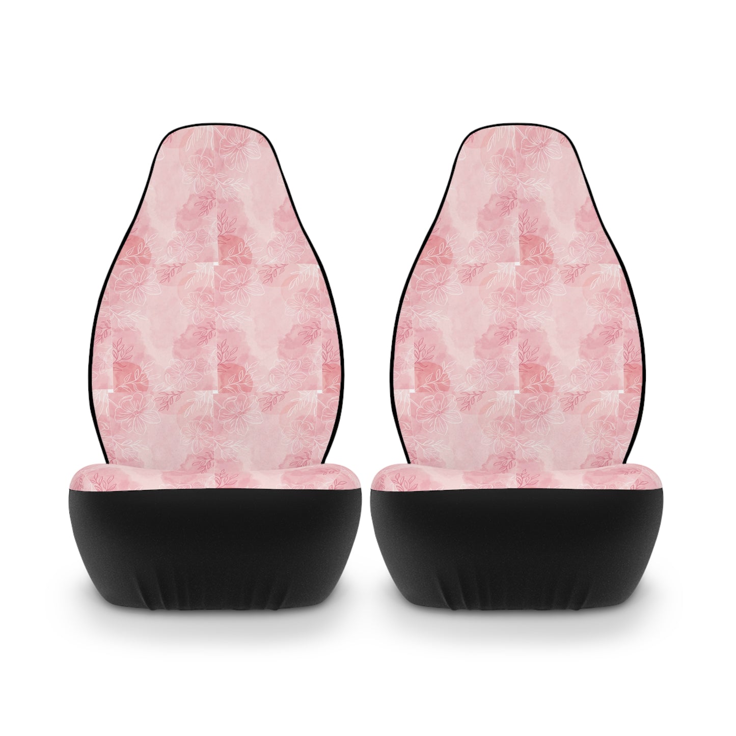 Pretty in Pink Floral Polyester Car Seat Covers - Pink Rose Design for Chic Auto Decor