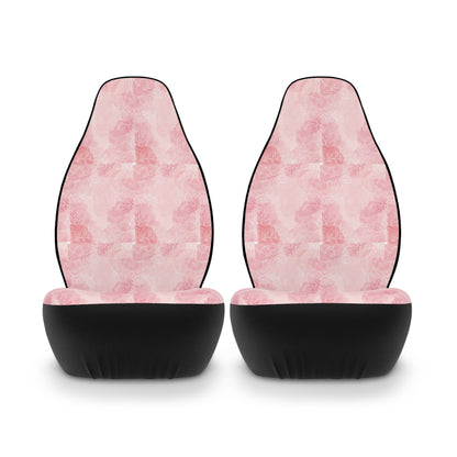 Pretty in Pink Floral Polyester Car Seat Covers - Pink Rose Design for Chic Auto Decor