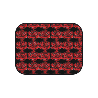 Elegant Rose Pattern Car Mats - Set of 4 for Floral Lovers