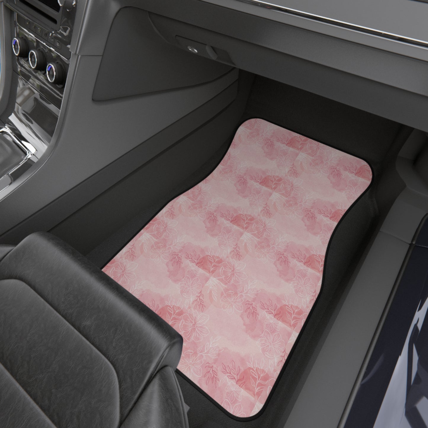 Pretty in Pink Elegant Floral Car Mats Set of 4 - Pink Rose Design