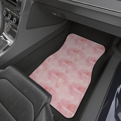 Pretty in Pink Elegant Floral Car Mats Set of 4 - Pink Rose Design