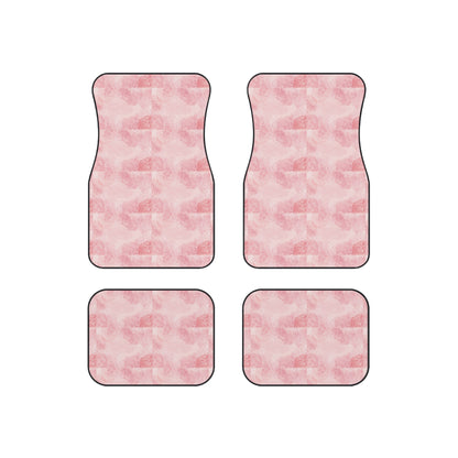 Pretty in Pink Elegant Floral Car Mats Set of 4 - Pink Rose Design