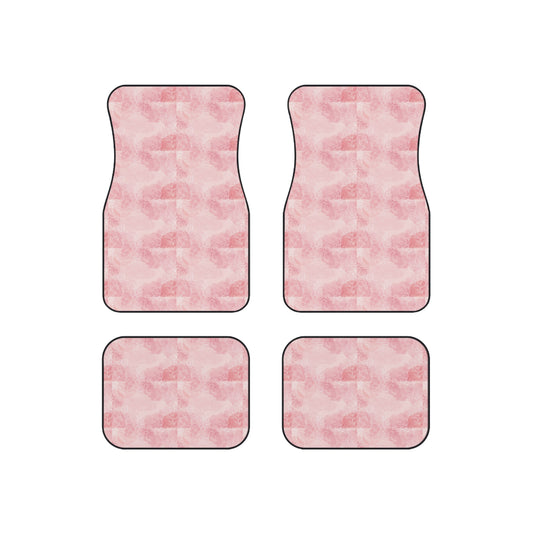 Pretty in Pink Elegant Floral Car Mats Set of 4 - Pink Rose Design