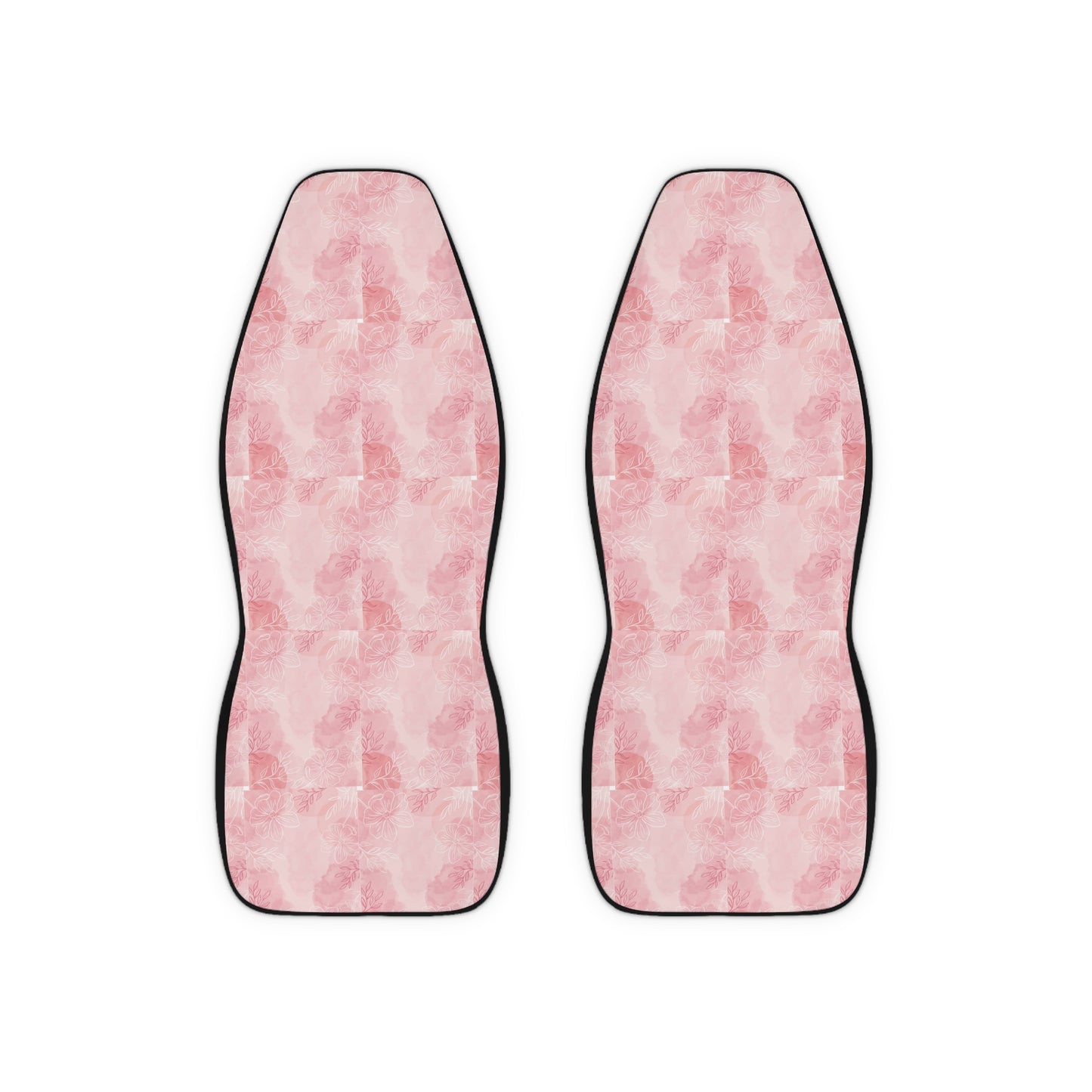 Pretty in Pink Floral Polyester Car Seat Covers - Pink Rose Design for Chic Auto Decor