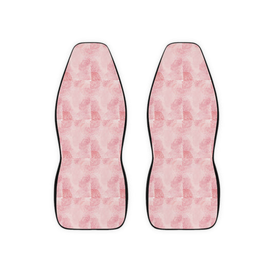 Pretty in Pink Floral Polyester Car Seat Covers - Pink Rose Design for Chic Auto Decor