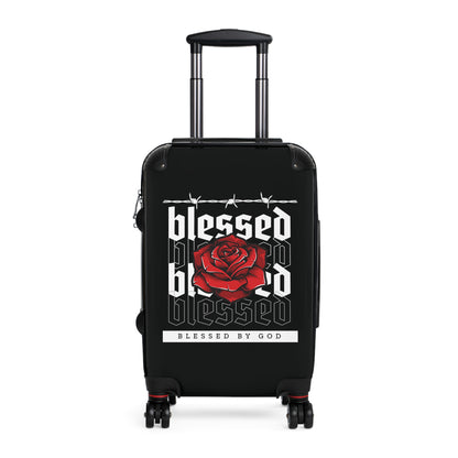 Blessed by God Floral Suitcase - Stylish Travel Luggage