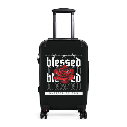 Blessed by God Floral Suitcase - Stylish Travel Luggage