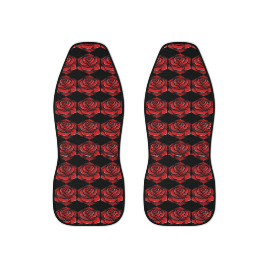Elegant Red Rose Car Seat Covers – Floral Design for Stylish Vehicles