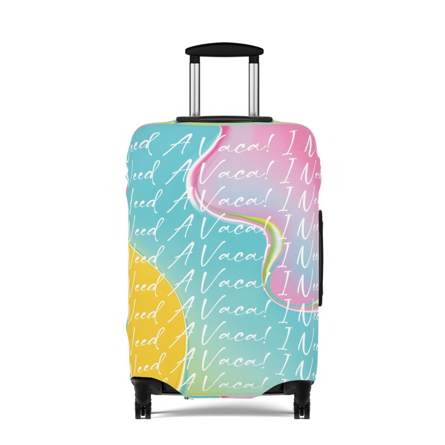 Colorful Vacation Luggage Cover - Fun Travel Accessory with ‘I Need A Vacay’ Design