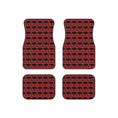 Elegant Rose Pattern Car Mats - Set of 4 for Floral Lovers