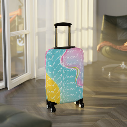 Colorful Vacation Luggage Cover - Fun Travel Accessory with ‘I Need A Vacay’ Design