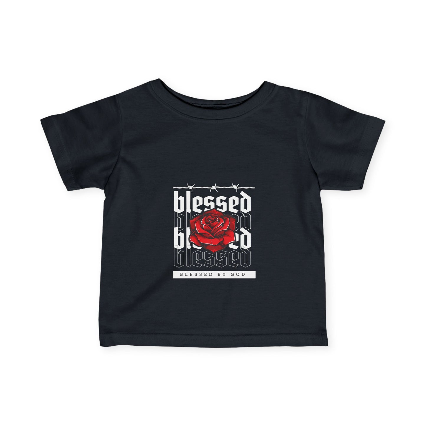 Blessed Infant Fine Jersey Tee - Cute Baby T-Shirt with Rose Design