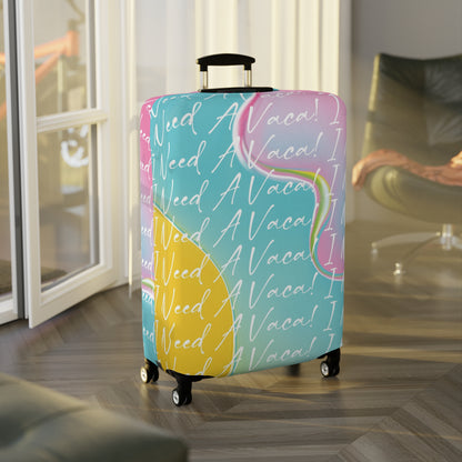 Colorful Vacation Luggage Cover - Fun Travel Accessory with ‘I Need A Vacay’ Design