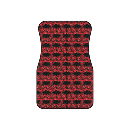Elegant Rose Pattern Car Mats - Set of 4 for Floral Lovers