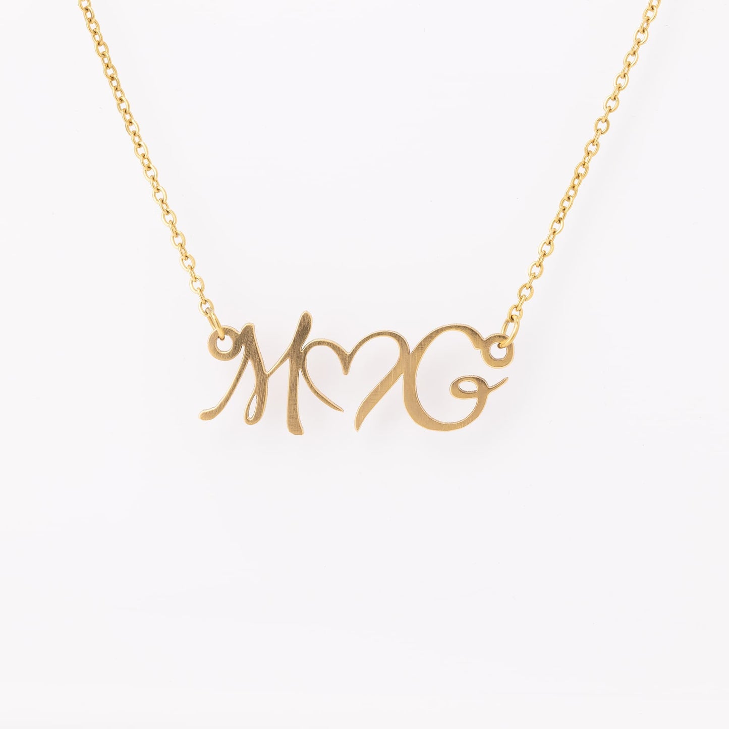 DOUBLE INITIAL HEART NECKLACE