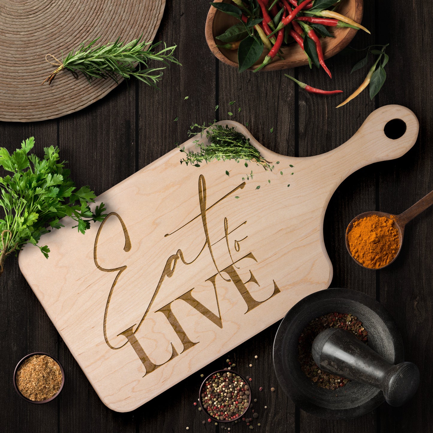 Eat to Live HARDWOOD PADDLE CUTTING BOARD