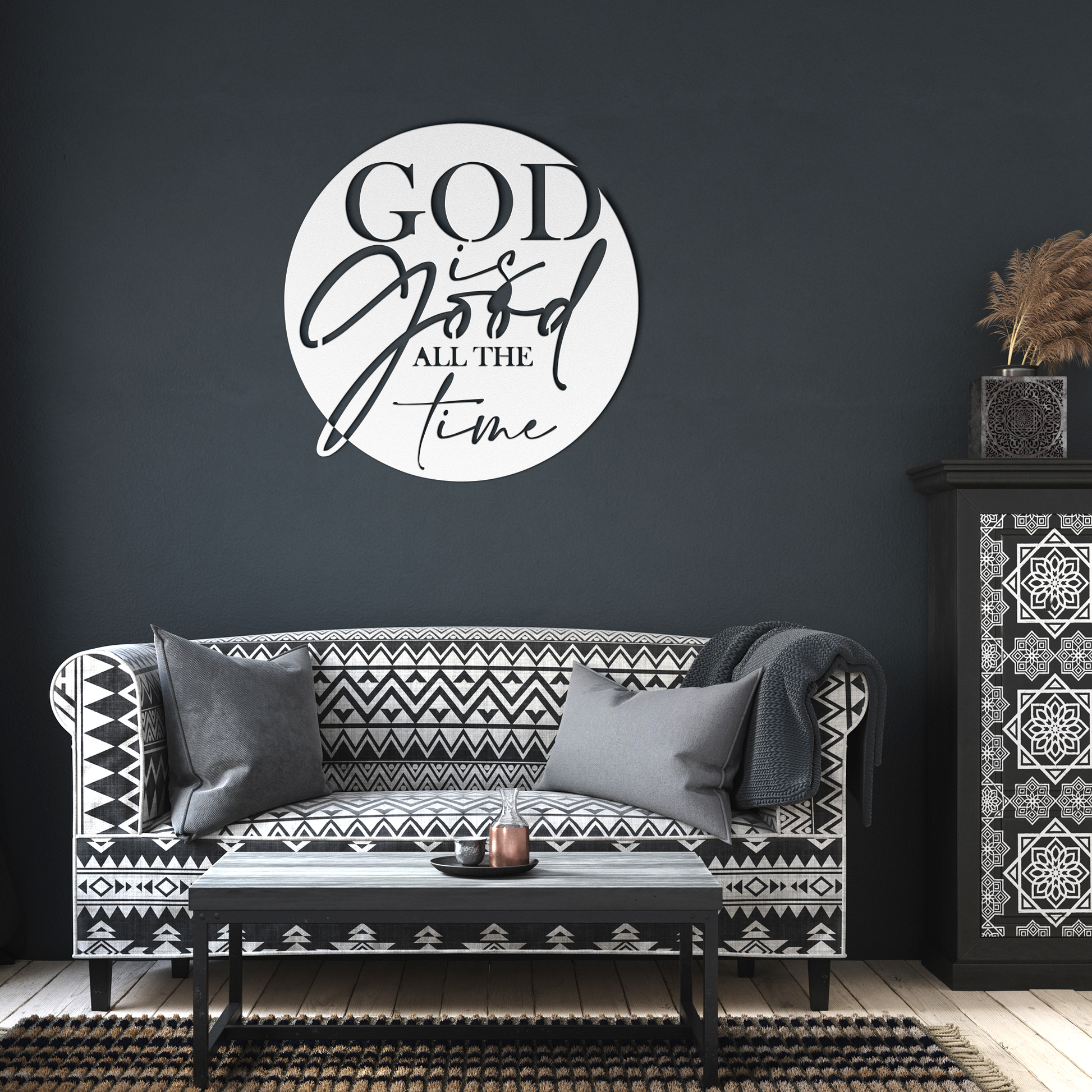 God_is_Good_metal_sign_White_Dark_Living_Room_Mockup.png